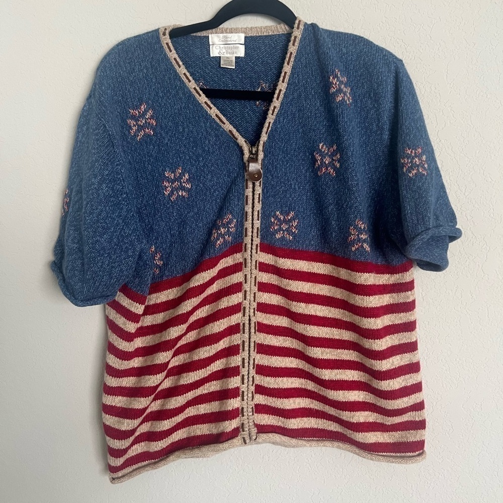 Vintage Fourth of July zip up vest